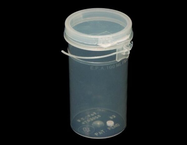 120 ml PP, High Profile, Custody Hinged Vial, w/Sodium Thiosulfate Tablet, Break Off Arrow & Custody String